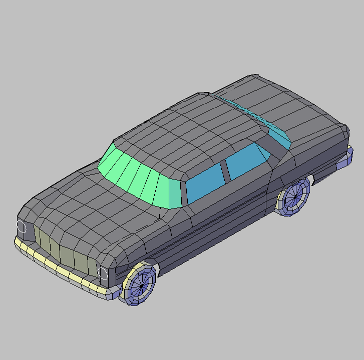 Bloque Autocad Vista de Coche Diseño 04 Bibliot. 2D-3D en 3D